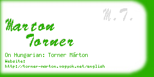 marton torner business card